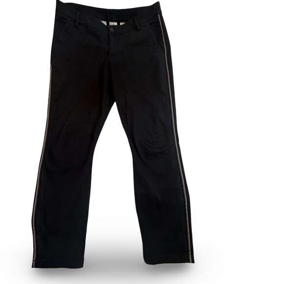 Cabi - The Peyton Multicolor Ribbon Side Stripe Black Pants - Women Size 8 - Picture 6 of 16